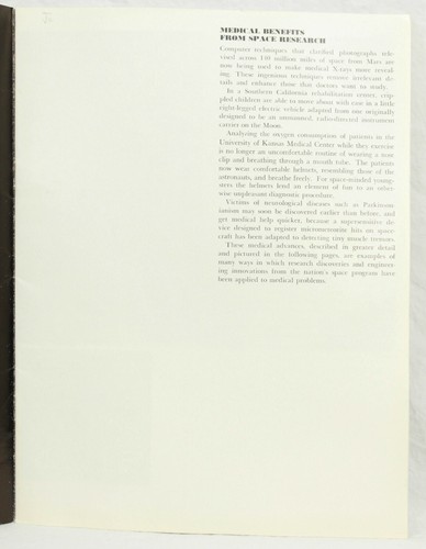 Libro promocional vintage original 1968 de la NASA beneficios médicos de la investigación espacial - Imagen 4 de 10