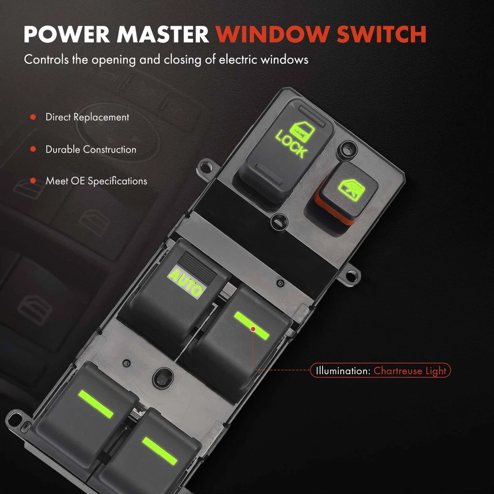 Interruptor de ventana para Honda Ridgeline 2006 2007 2008 2009-2014 conductor delantero izquierdo derecho Foto 3 de 4