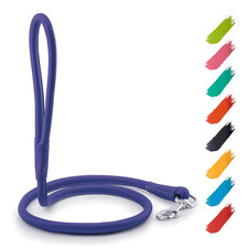 Rolled Leather Dog Leash 4Ft  0.3 in for Small Medium and Large Dogs  Heavy