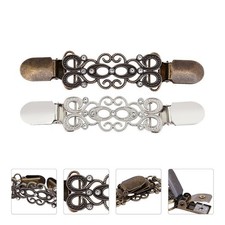 2 Pcs Practical Alloy Sweater Clips Creative Collar Clips Delicate Shawl Clips