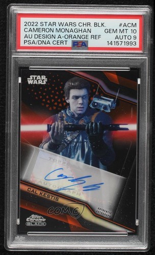 Cameron Monaghan [Orange] #A-CM Star Wars 2022 Topps Chrome Black Autograph card