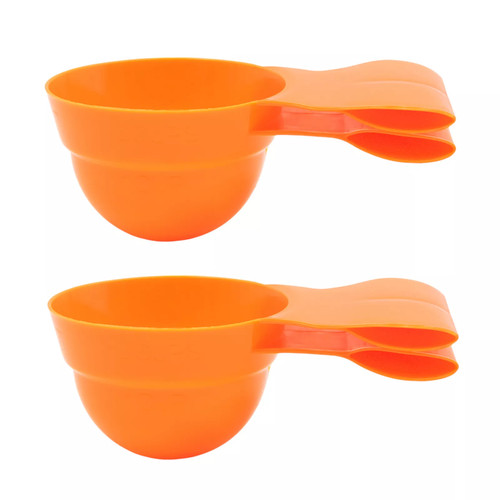 Smart Home 2 in 1 Pet Food Scooper with Bag Clip in Orange, 2 Pack