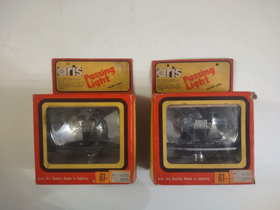 NOS Aris Passing Light Set Pair Chrome, Clear Lens, Japan Made, Fog Lamp Chopper