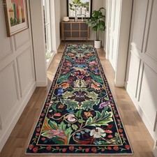 Runner Rug for Hallway 60×240 cm,Dark Blue Bird Washable Carpet for Kitchen wi