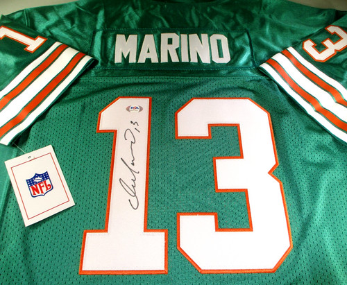 Dan Marino / Autographed Miami Dolphins M&N Throwback Football Jersey / PSA