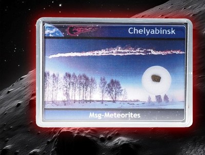 Tscheljabinsk Meteorit in Vitrine - klein