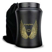 Up to 220 Lbs Large Cremation Urn for Adult Human Ashes Angel Wings In Loving