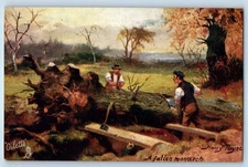 c1910's A Fallen Monarch In The Forest Harry Payne Oilette Tuck Antique Postcard