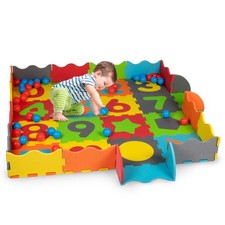 Let's Play Set de Jeu 3 en 1 : Tapis de Jeu, Puzzle et Piscine à balles - Caoutc