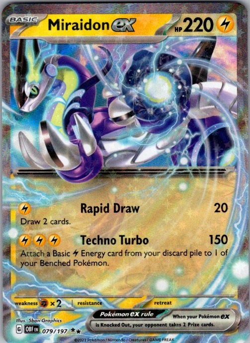 MIRAIDON EX 079/197 OBSIDIAN FLAMES HOLO POKEMON
