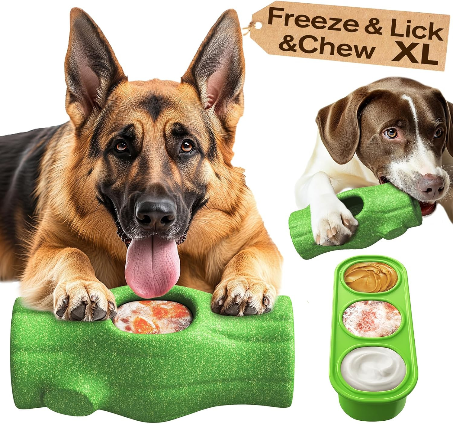 3 in 1 - X-Large Size Durable Dog Fillable Toy,Peanut Butter Filler & Freeze Fro