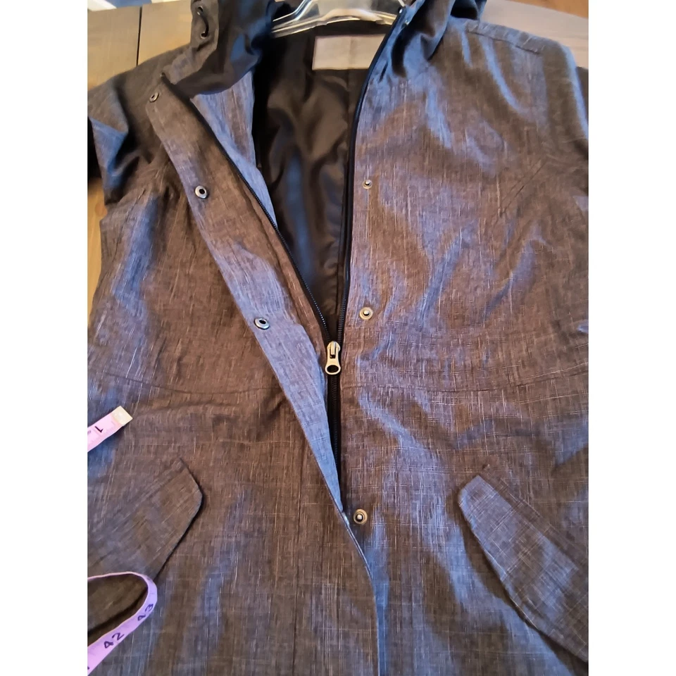 Chaqueta con Capucha Athleta Para Mujer Talla S Gris Forrada Cremallera Completa con Bolsillos con Cremallera Foto 4 de 4