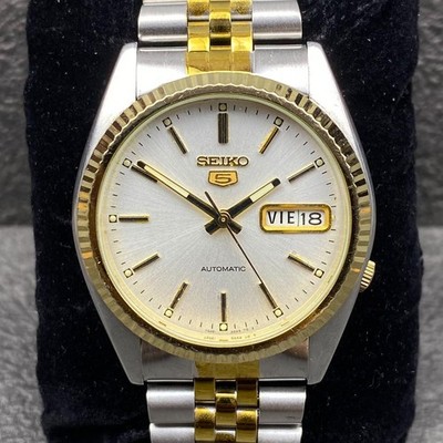 Rare SEIKO SNXJ90 Automatic 7S26-3110 White Dial DayDate 1990s American Phsyco
