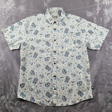 Howler Bros Shirt Mens Large White Graphic Print Short Sleeve Button Up Casual