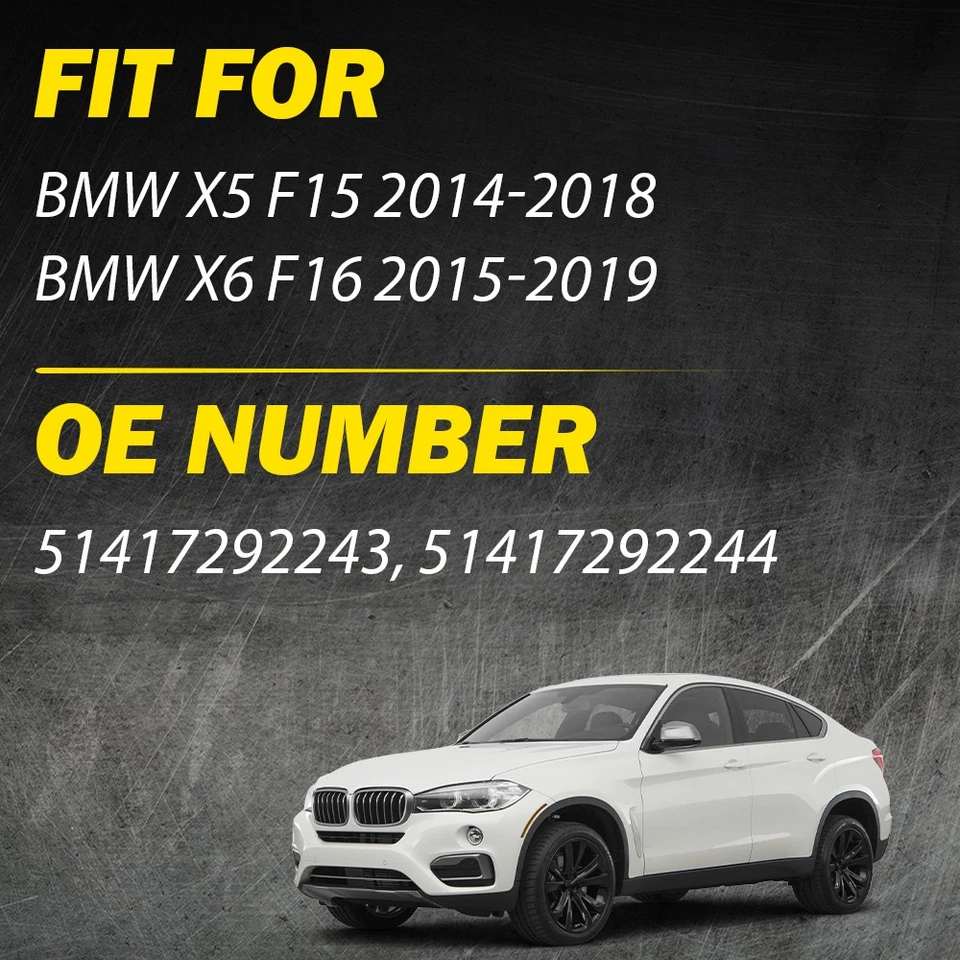 Fit BMW X5 F15 2014-2018 X6 F16 2015-19 Inner Door Handle Cover Trim Black 3-30X - Image 2 of 4
