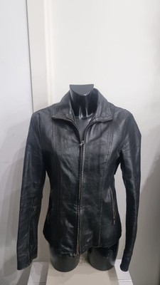 SASCH Jacke Mantel Damen Leder schwarz Gr. L Mod. AN173