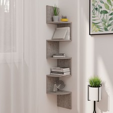Estante de Esquina de Pared Estantería Almacenaje Madera de Ingeniería vidaXL