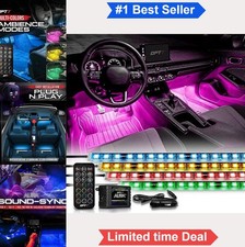 Car Interior Led Lights 12v Rgb Music Sync Ambient Kit 4 Piece Single Strip Car Interior Led Lights 12v Rgb Music Sync Ambient Kit 4 Piece Single Strip