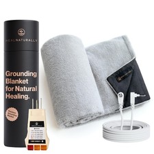 Grounding Blanket for Bed - 5'x4' Soft Cozy Earth-Connected Fleece Throw Blan...