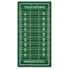 Mohawk Football Field Area Rug 4x8 Green Tailgate Game Day Indoor Outdoor Rug