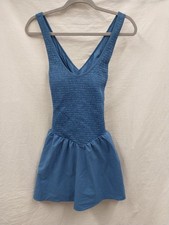 Joylab Women's Smocked Active Dress Blue L