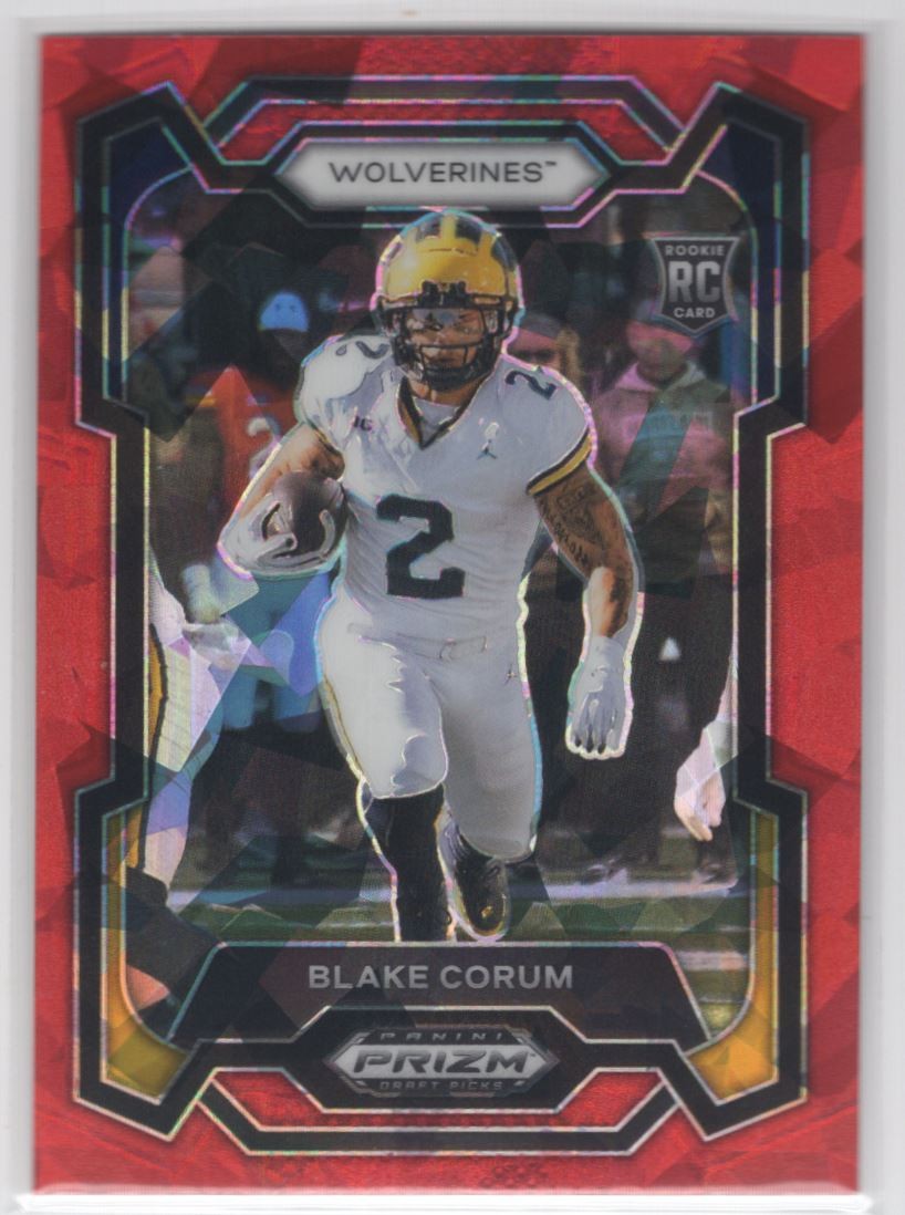 #128 2024 Prizm Draft Picks Red Ice - Blake Corum Rookie