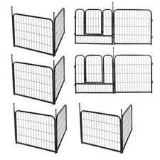 Dog Playpen 12 Panels 24" Dog Fence Pet Dog Exercise Pen Outdoor Indoor W/ Doors