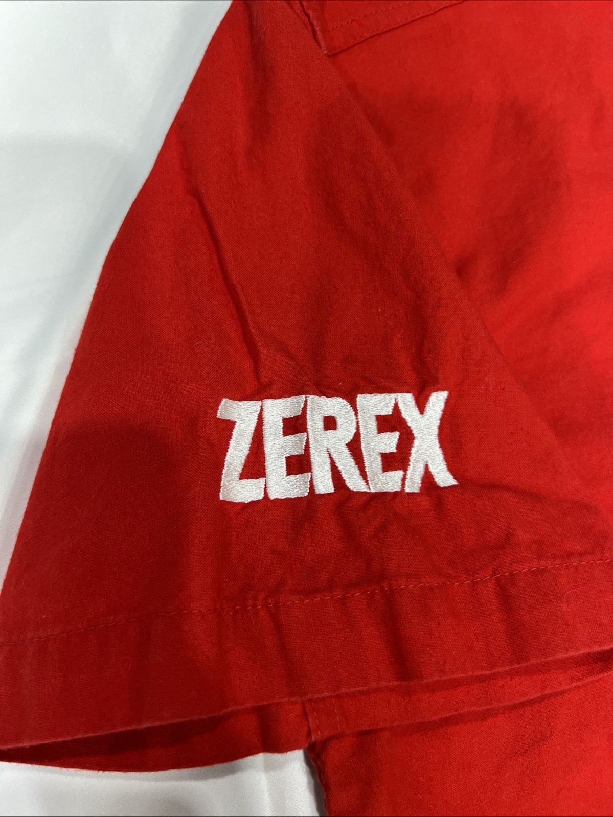 Vintage Valvoline Pyroil Racing Button Up Shirt Red Size Large Pit Crew Uniform