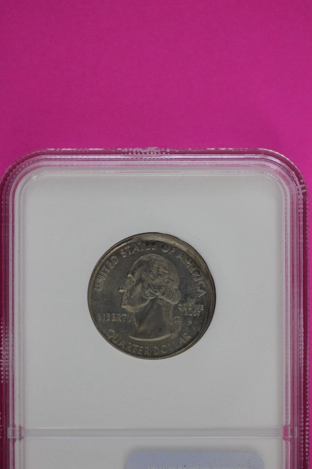 Mint Error Broadstruck 1999 P MS 62 Conecticutt State Quarter NGC Certified 159 - Image 2 of 3