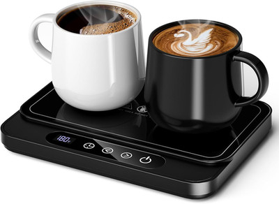 Coffee Mug Warmer, 50W Large Heating Panel Mug Warmer with 6-Temp Settings, 8H A