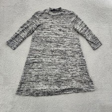 Tiana B Dress Womens 6 Black Gray Space Dye Knit A-Line Mini Casual Career