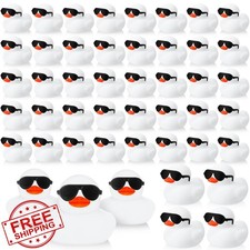 Mini Rubber Ducks 36pc Sunglasses Bath Squeaky Toys 2.2" Party Favors Class