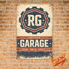 Vintage Garage Sign for Man Cave Decor Tin Metal Sign 8x12 Inch