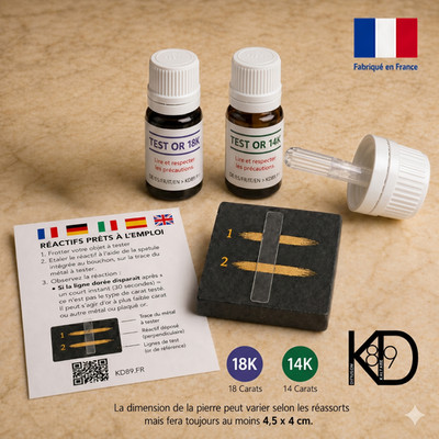 Kd89 Kit Test Oder Säure 14K 18K Berührstein Tropffläschchen Mit Spatel Reagenz