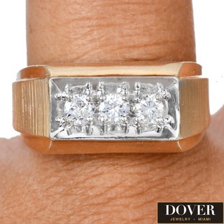 Estate Diamond 10K Gold Two Tone Men's Wedding Band Ring 11.6 Grams NR