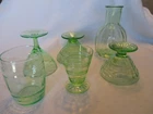 Mixed Depression Glass Lot Green Uranium Glass