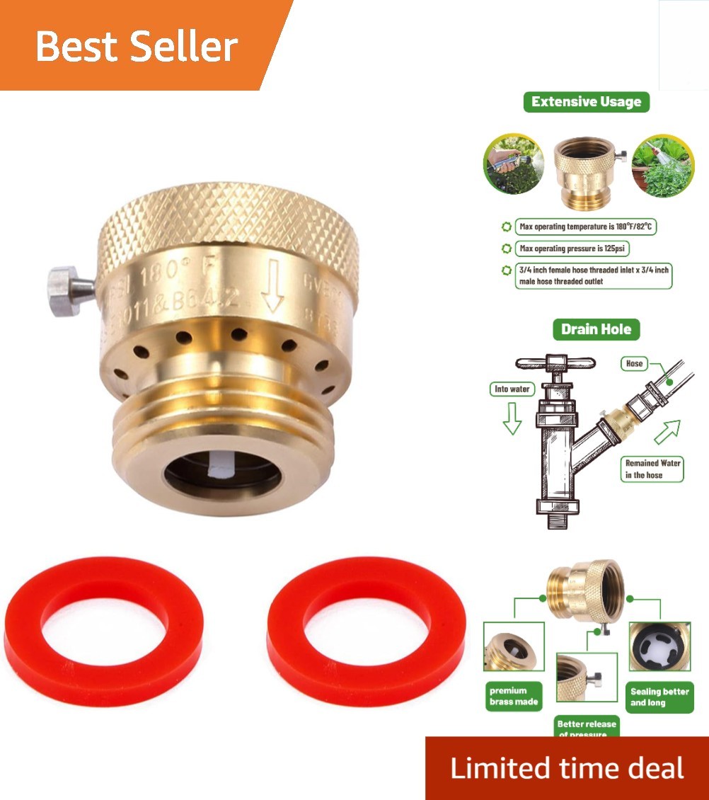 Brass 3/4" GHT Hose Bibb Backflow Preventer - Ensure Water Safety