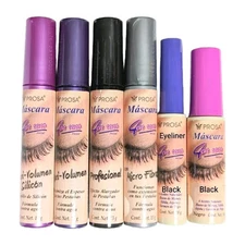 6pcs set Prosa Mascara Rimel 4 en 1 uno Professional, Maxi Volume + Eyeliner 
