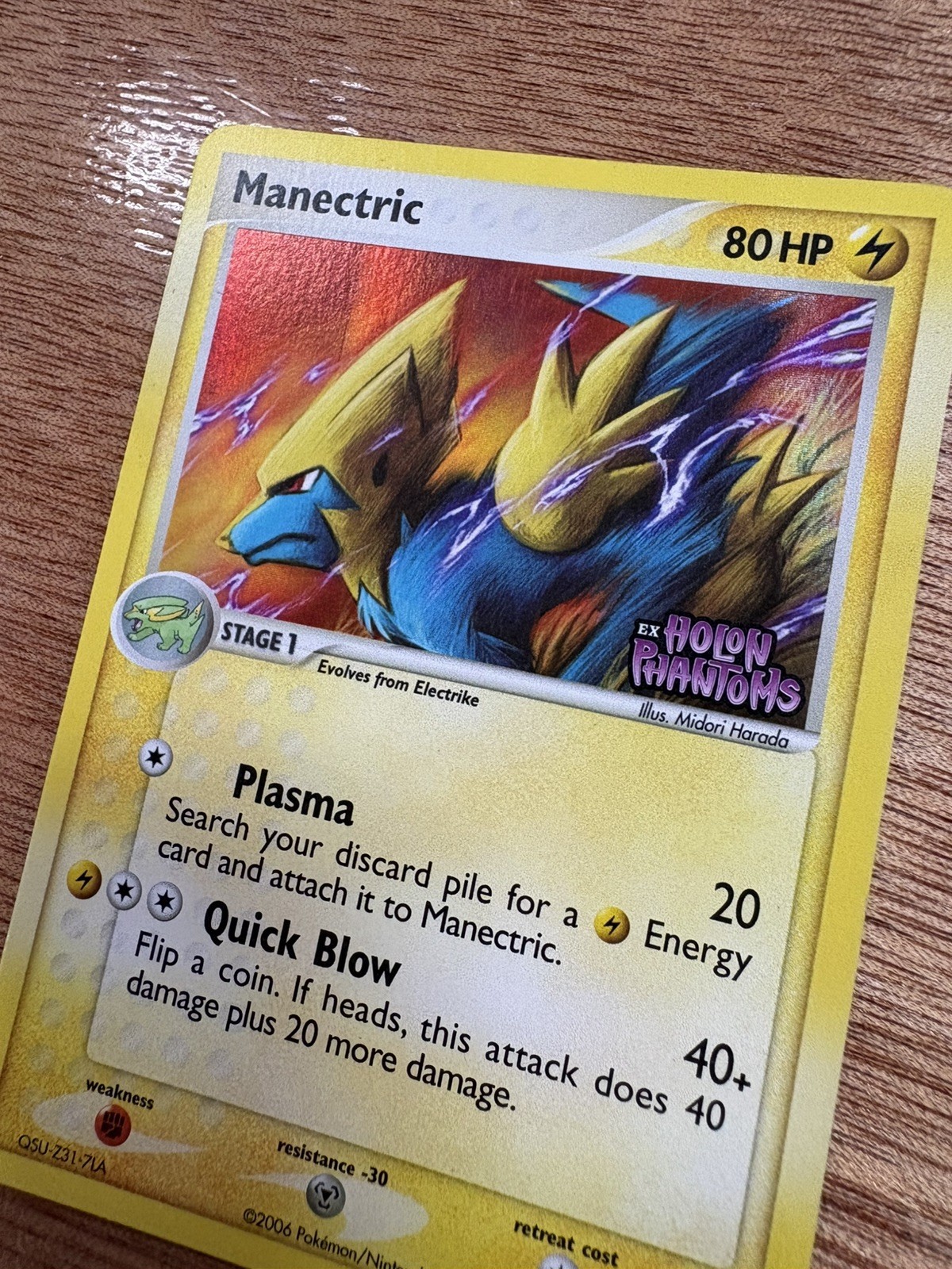 Manectric 46/110 Reverse Holo Stamped EX Holon Phantoms Rare nm