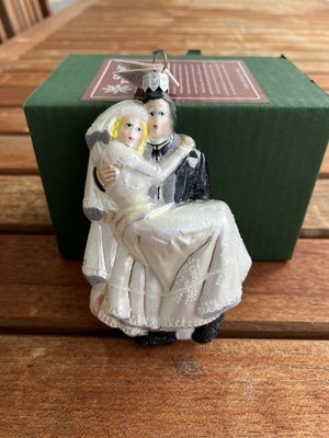 Slavic Treasures Across The Threshold Bride Groom Glass Ornament Wedding Gift