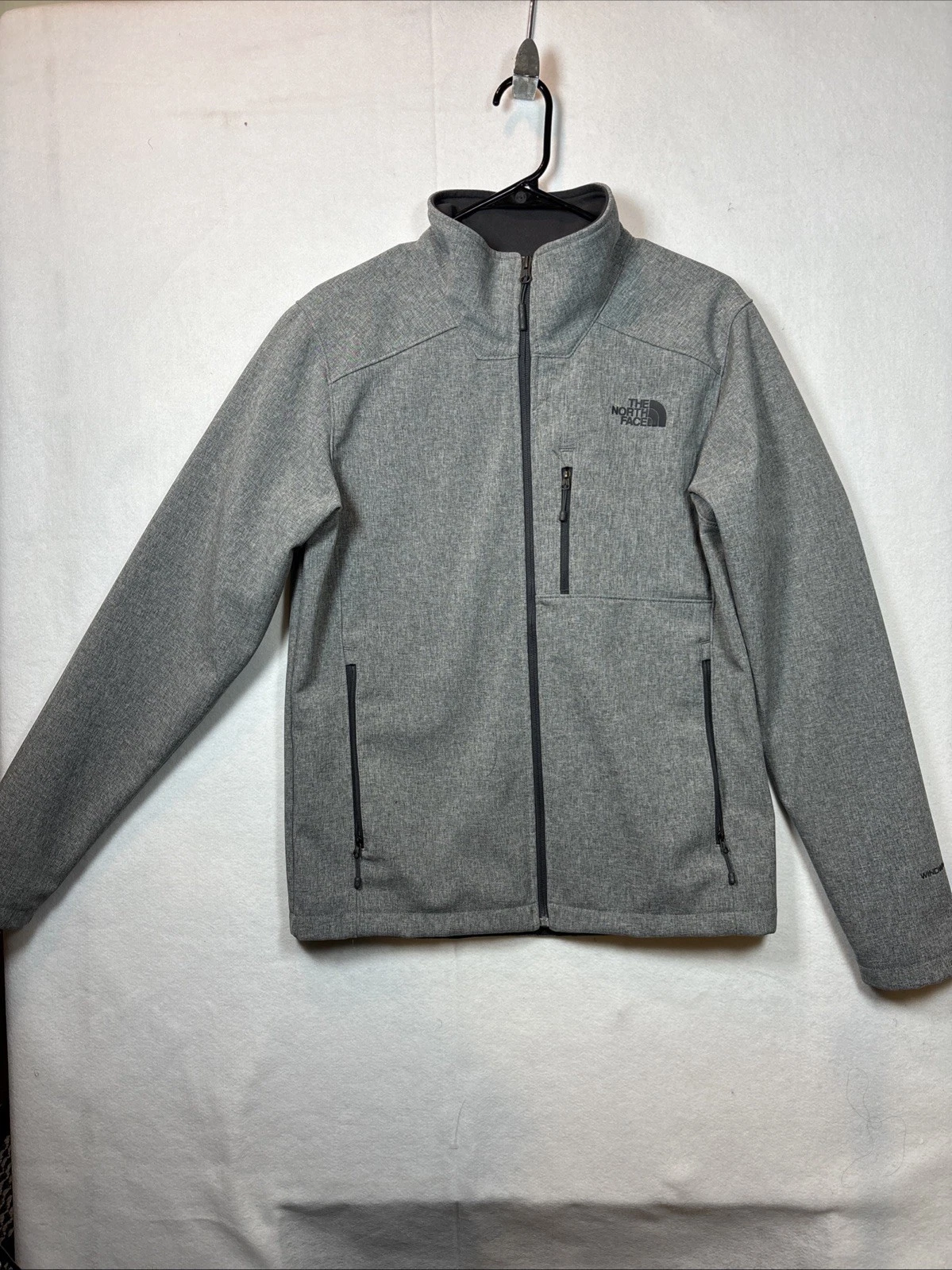 North Face Men Apex Bionic 2 Windwall Jacket S/P Gray Black Full Zip Outdoor