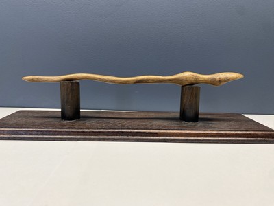 Handgefertigter Holzstab - individuell geschnitzt, Unikat Zauberer Hexenstab Magie 27 cm