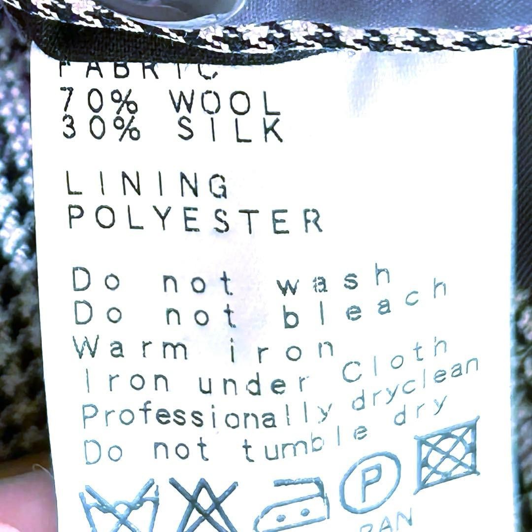 RING JACKET Wool Silk Houndstooth 3 Button Tailor… - image 9