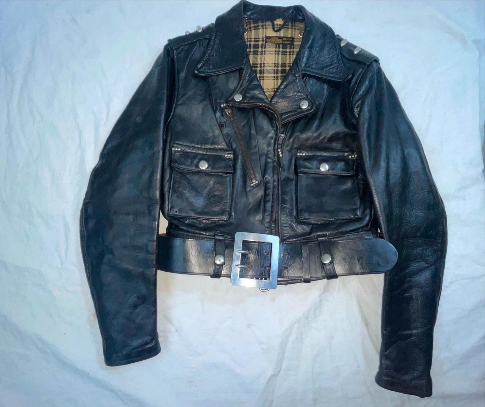 VTG 40s WOMENS S HARLEY DAVIDSON LEATHER CYCLE QUEEN MOTORCYCLE BIKER JACKET image 10