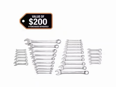 #ad Husky SAE and Metric Combination Wrench Set with Tray 32 Piece $70.00