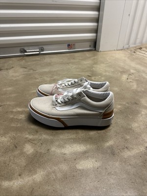 Vans Old Skool Stacked M 8.5 W 10 Platform Sneakers Tan Lace Up Height Shoes