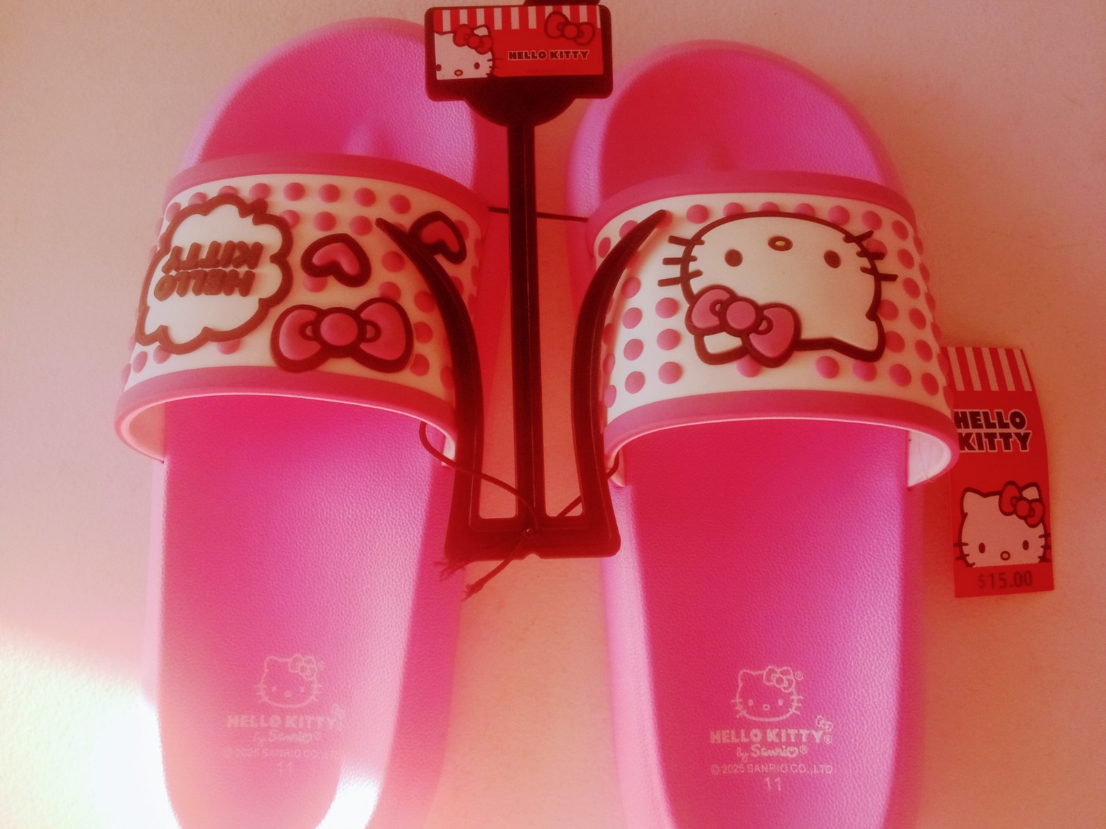 Women's Size 11 Hello Kitty Pink Slides Brand New with Tags