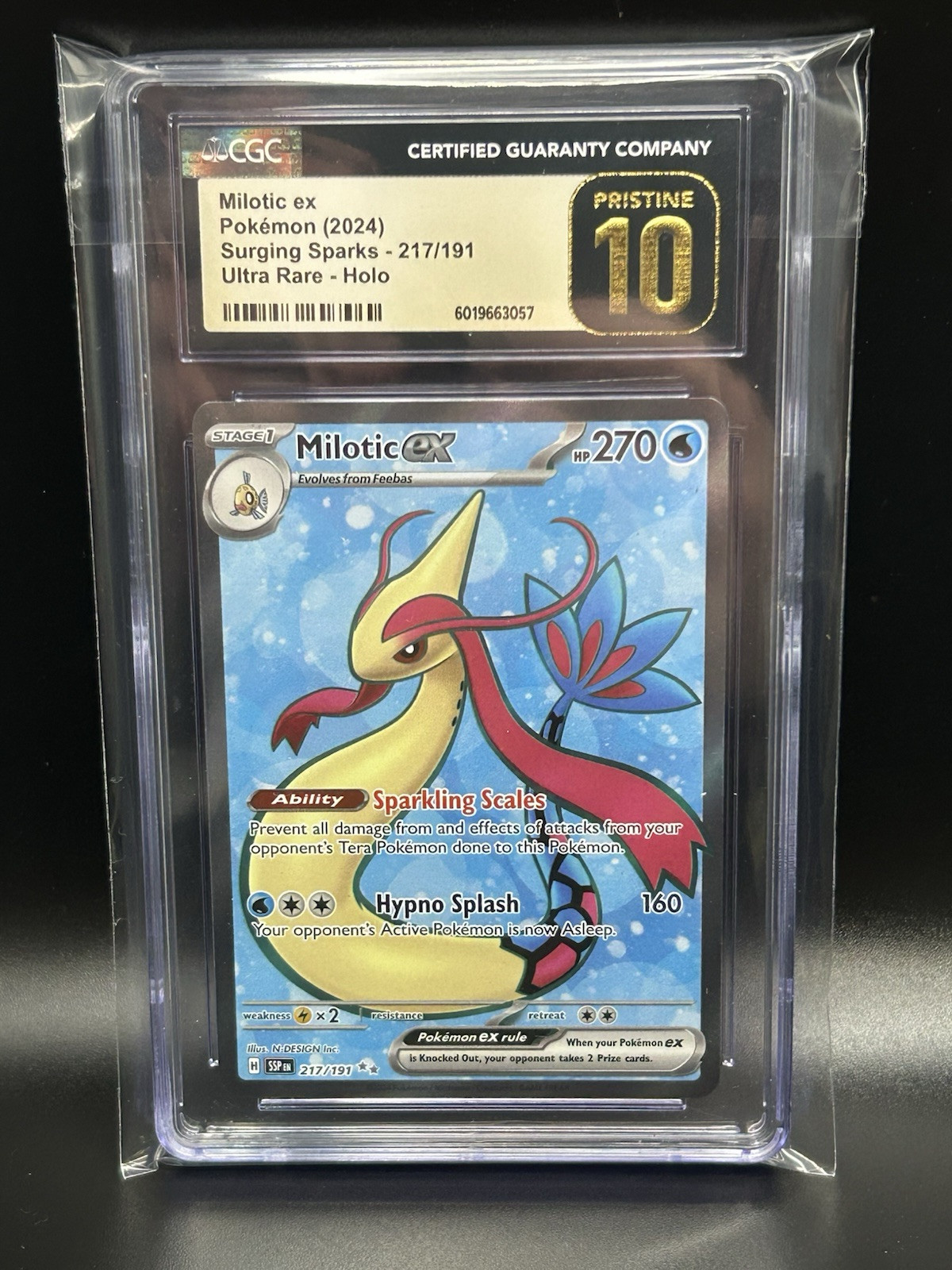 2024 Pokemon Surging Sparks MILOTIC EX #217 Ultra Rare CGC 10 Pristine *POP 3*