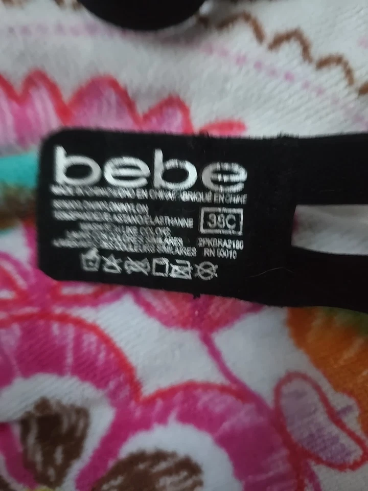 BEBE SPELL OUT LOGO UNDERWIRE BRA SIZE 38C - Image 3 of 4