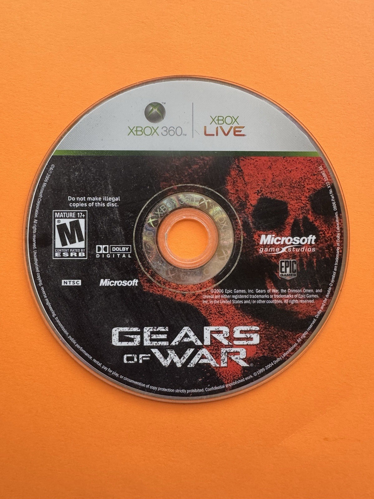 Gears of War (Microsoft Xbox 360, 2006) - DISC ONLY - Scratched But Working